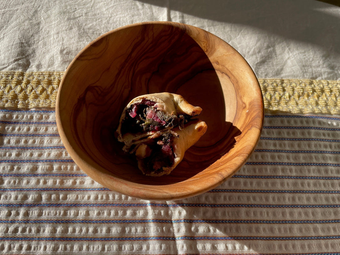 Fatayer with fresh zaatar