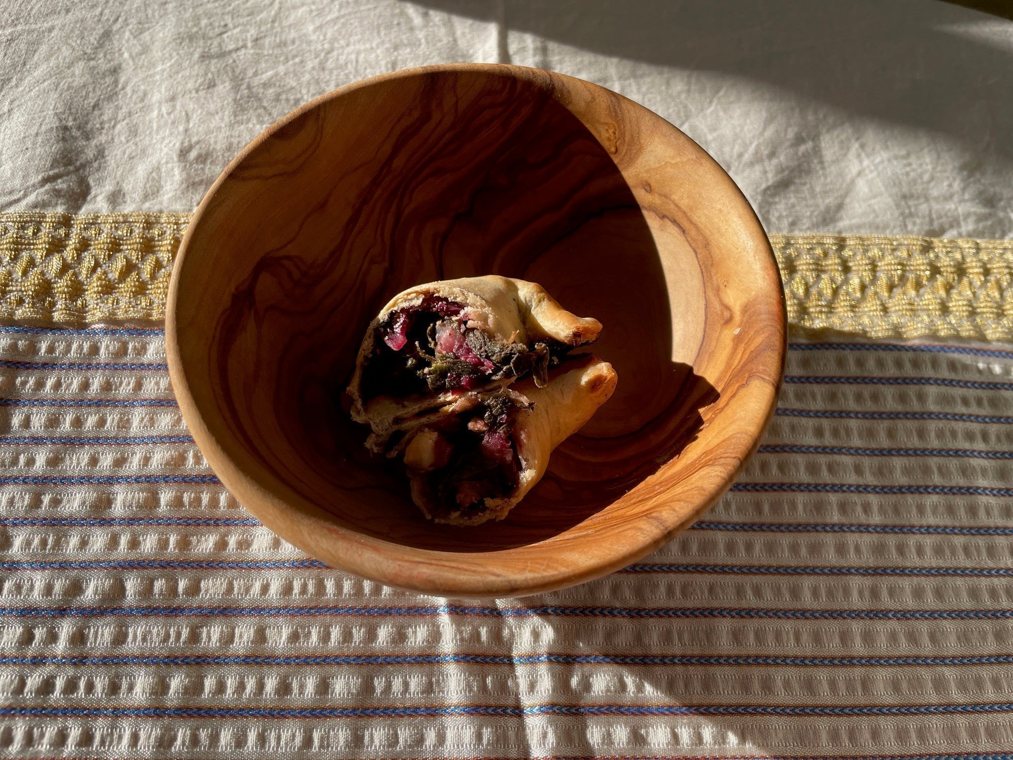 Fatayer with fresh zaatar